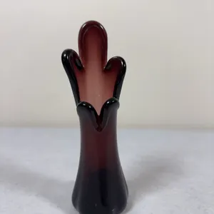 Mid-Century 5-Petal Amethyst Swung Vase
