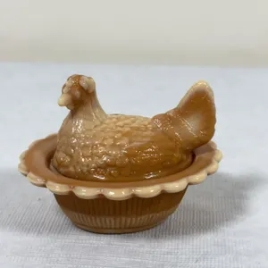 Mosser Mini Caramel Slag Hen on Nest