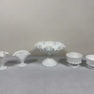 Fenton Milk Glass Hobnail Set
