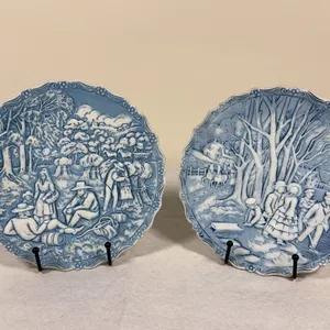 Fenton Hand Painted Harvest & Winter Plates