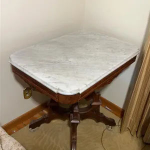 Hand carved Marbletop end table - 31x22x30
