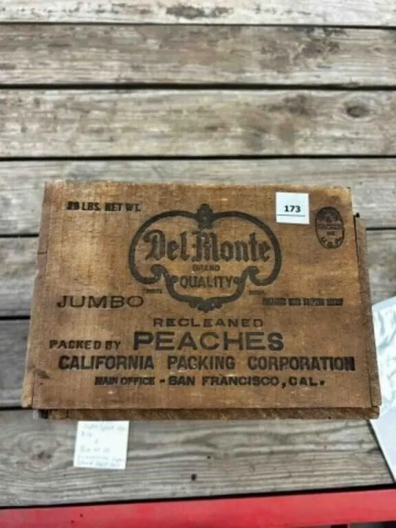 Del Monte wooden peach box,