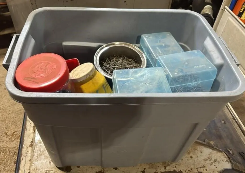 Tote of Asst. Nails & Bolts.