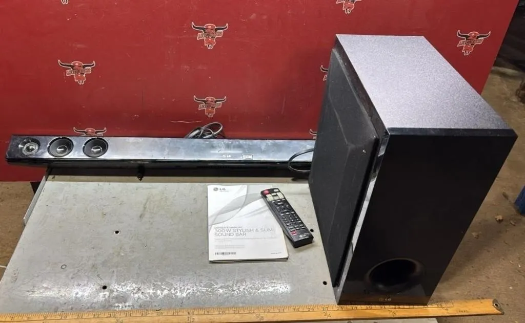 LG Sound Bar & Sub w/Remote. Untested.