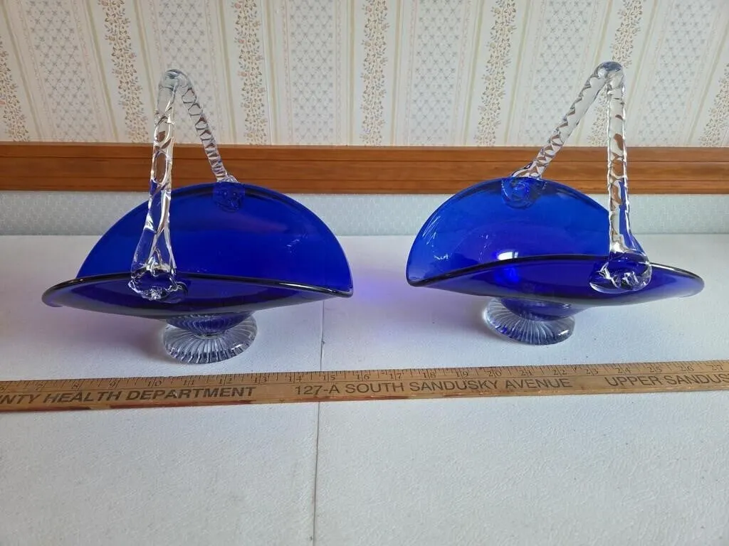 Pair Blue Baskets