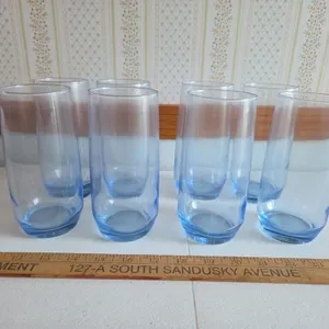 8 Blue Drinking Glasses