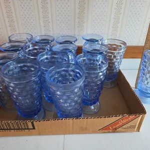 15 Indiana Glass Blue Drinking Glasses