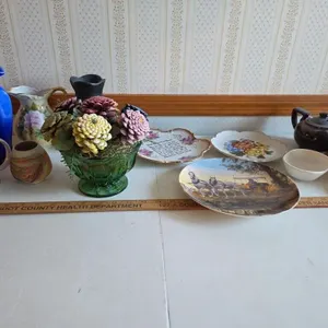 Misc Plates, Vases, Tea Pot