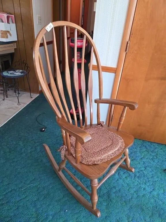 Bow Back Oak Rocker