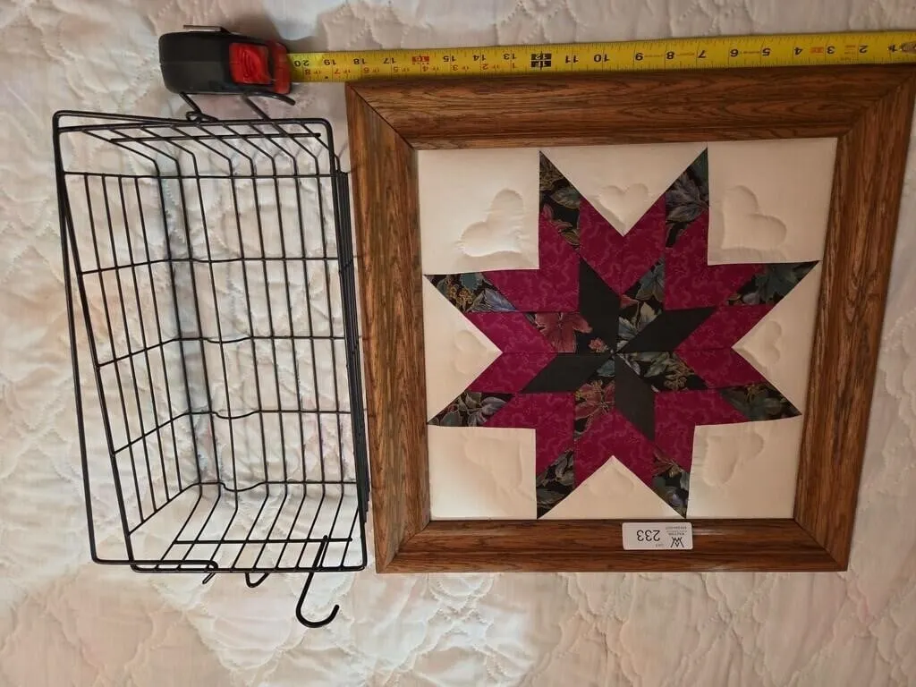 Embroidered Picture Wire Basket