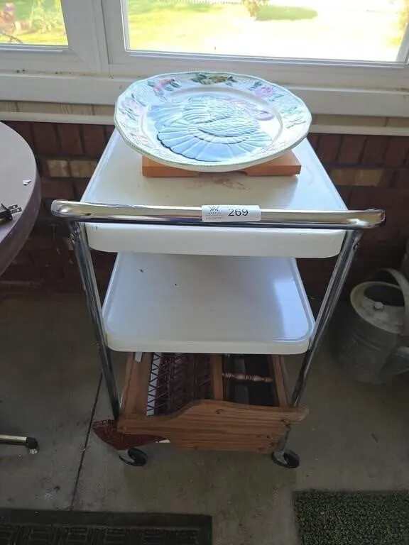 Kitchen Cart w/Contents, Magazine Rack, Turkey Pla