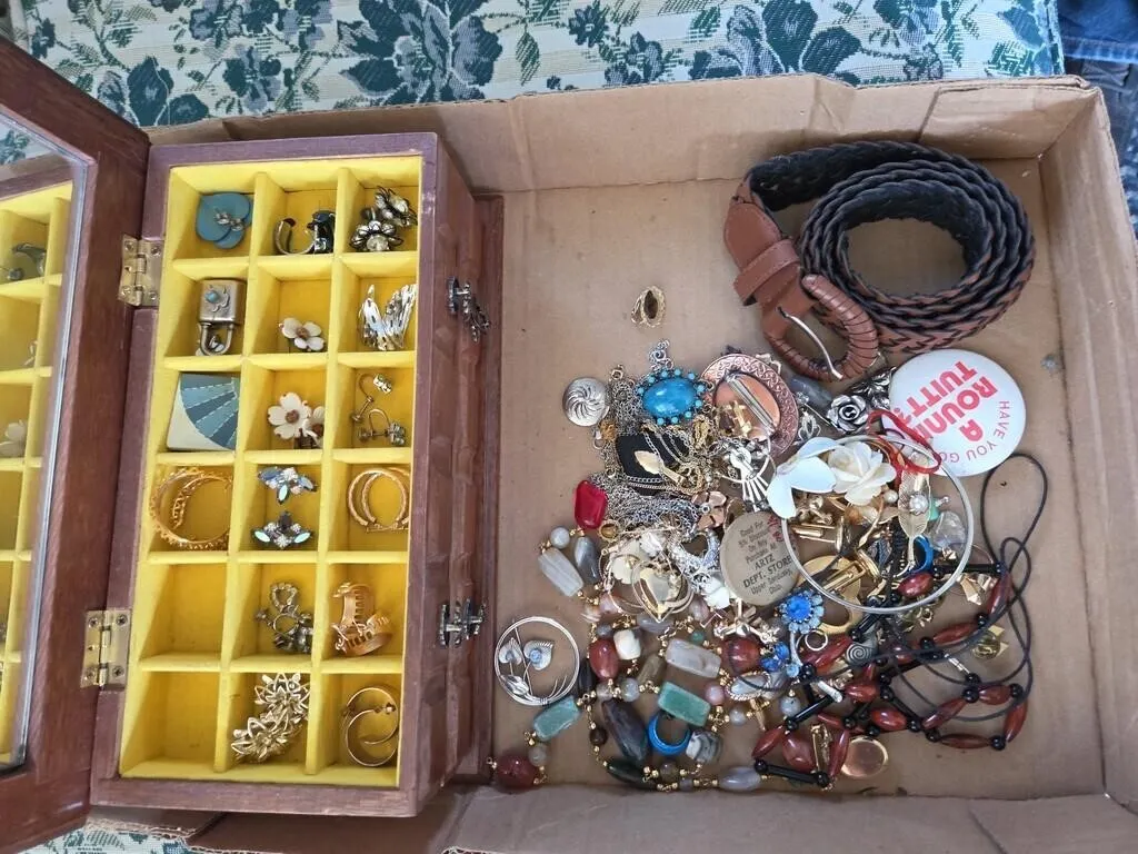 Costume Jewelry and Jewelry Box