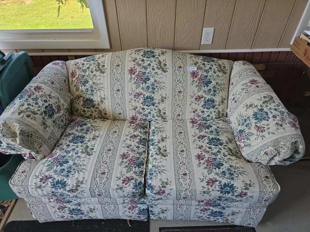 Norwalk Upholstered Flowered Love Seat 62"