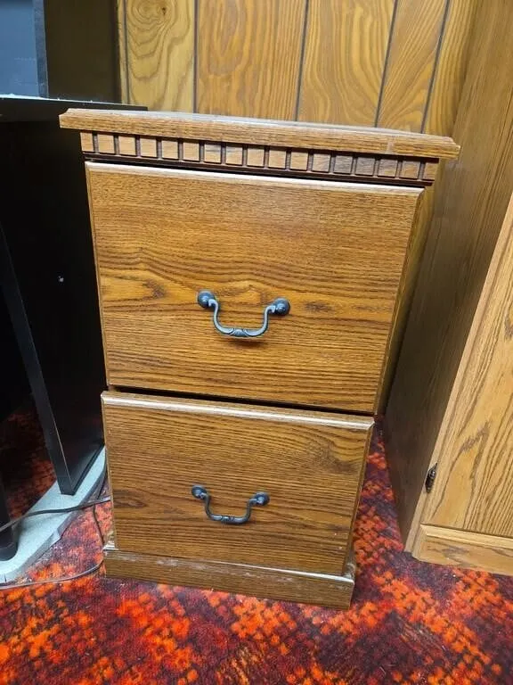 2 Drawer Wood File Cabinet 17"x19.5x29.5"H