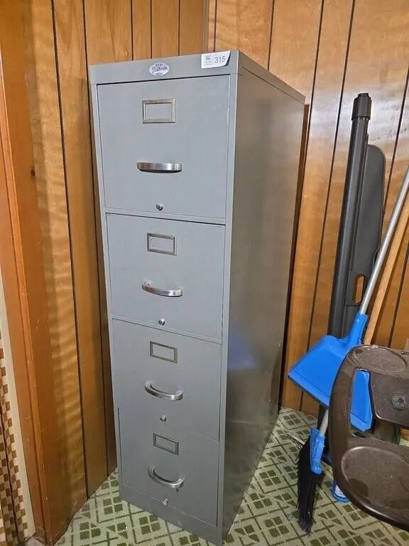 4 Drawer Metal Filing Cabinet 15"X25"x52"H