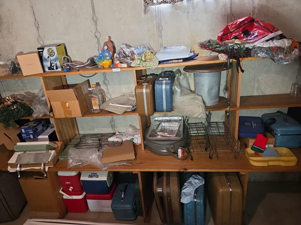 Wall Contents; Luggage, Coolers, Misc (Shelves NOT