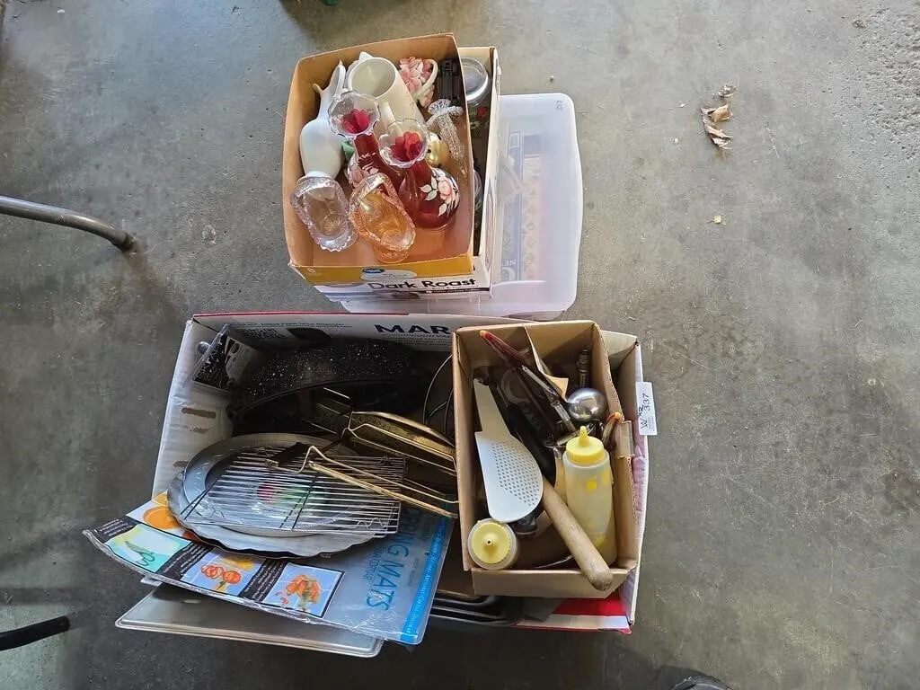 Kitchen Supplies, Glassware, Quilting Books