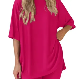 Prettygarden 2 Piece Lounge Set Rose Red Size S