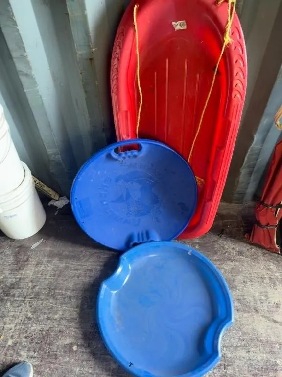 Plastic Snow Sleds - Toboggan & Saucer Discs