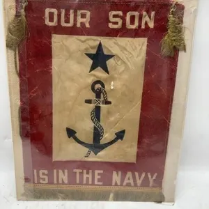 WWII Our Son in Navy Service Banner Flag