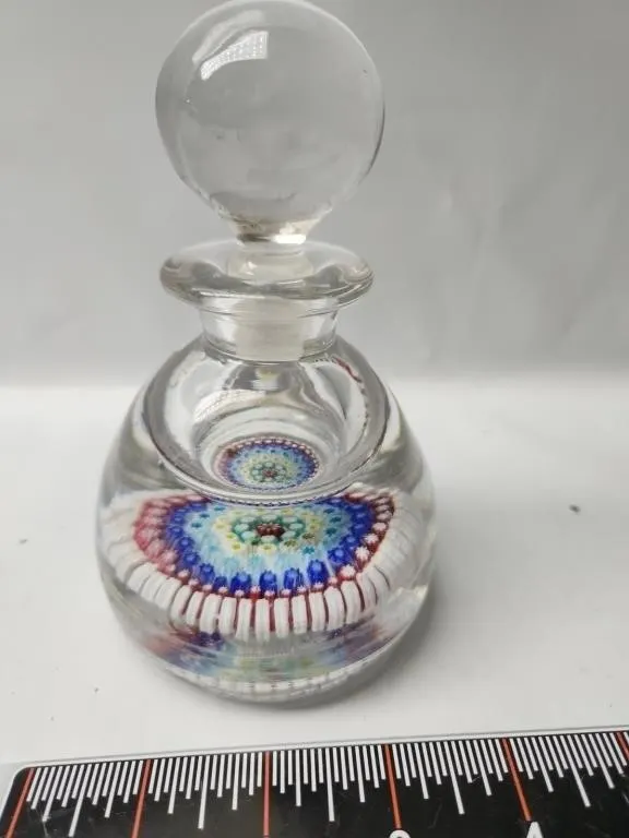 Millefiori Glass Perfume Bottle with Stopper