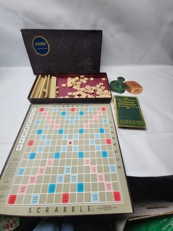 Vintage Scrabble Crossword Game with Dictionary