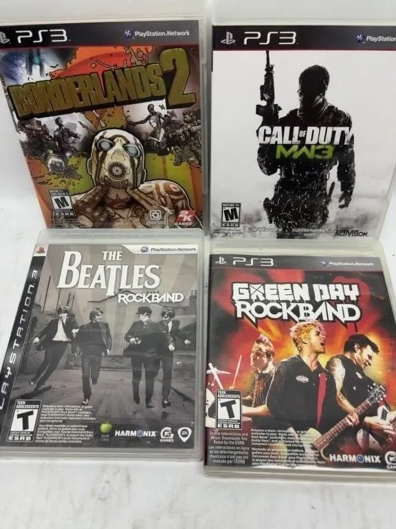 PS3 Games Lot Borderlands 2, COD MW3, Rock Band