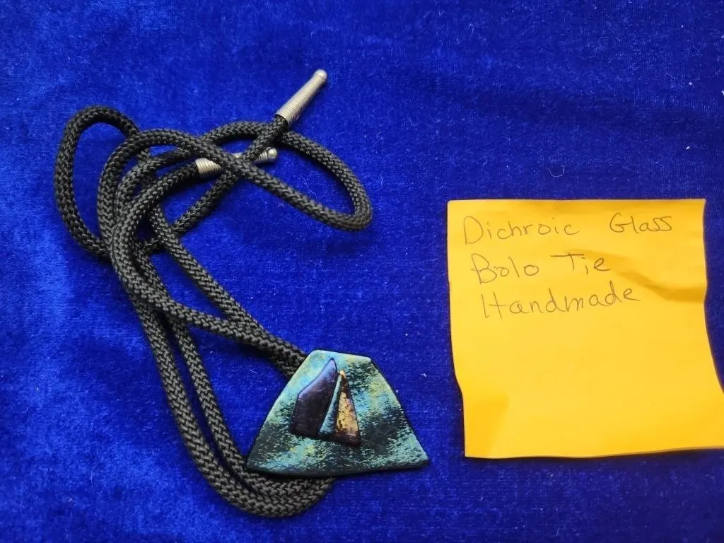 Handmade Dichroic Glass Bolo Tie