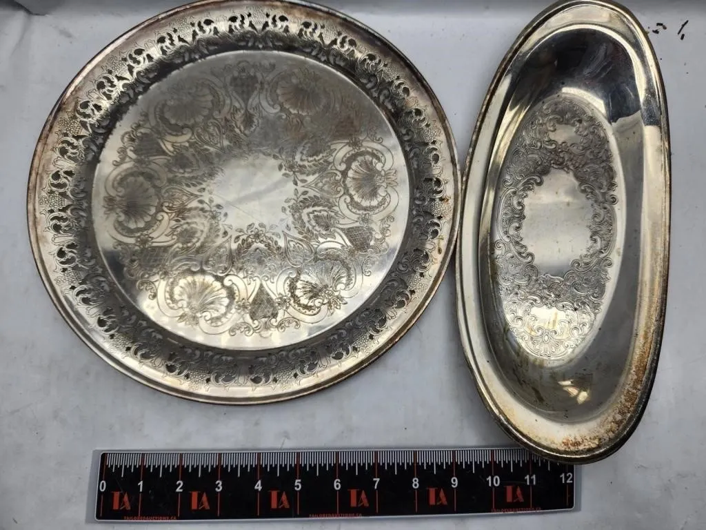 EP Copper Silver Plate Trays, Made in Canada