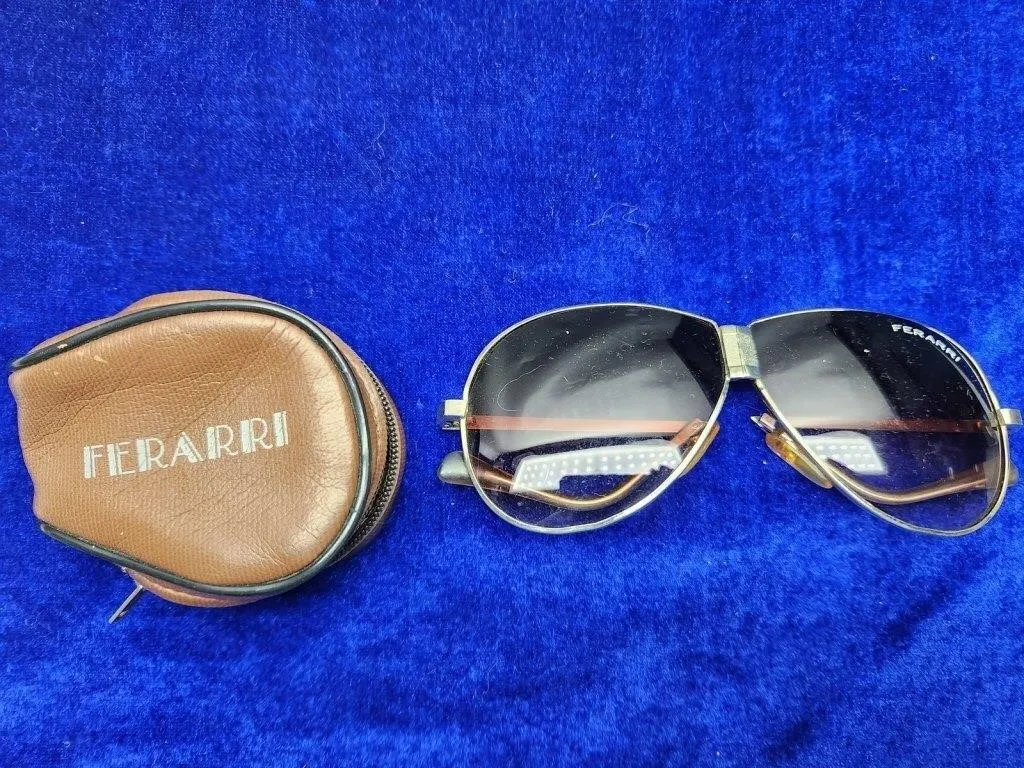 Ferrari Aviator Sunglasses with Leather Case