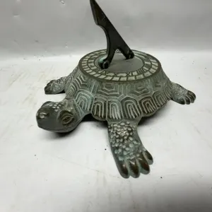 Brass Turtle Sundial Garden Figure