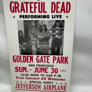 Grateful Dead Golden Gate Park 1972 Concert Poster