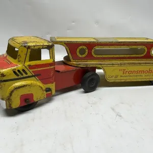 Vintage Tin Transmobile Jr Car Carrier Toy Truck