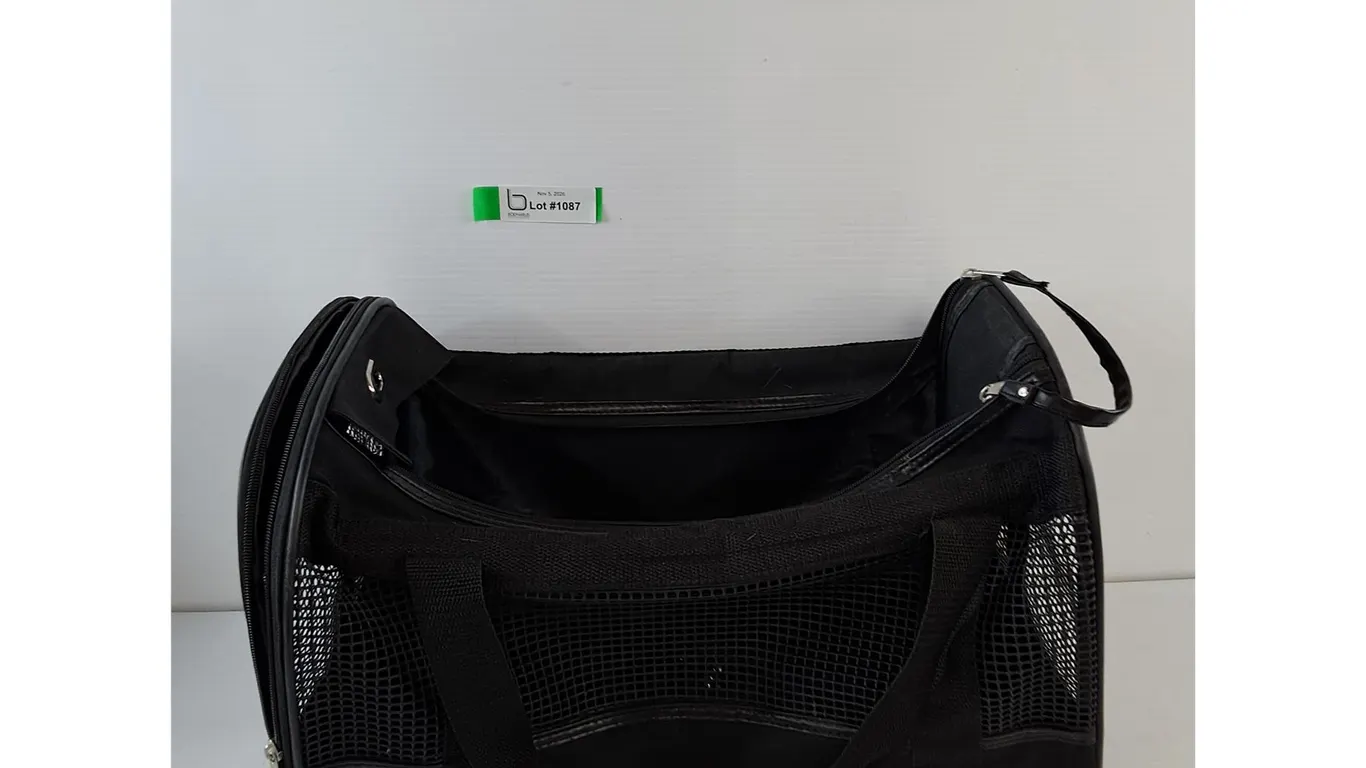 Black Soft-Sided Mesh Pet Carrier Bag