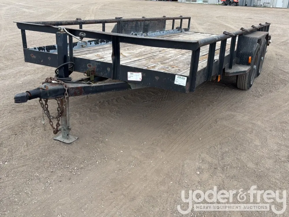18' x 77" Shop Built Tilt Trailer, Tandem Axel, D Ring Tiedowns