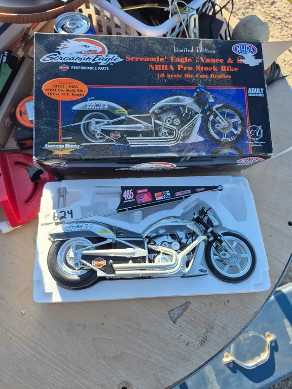 Still in the original box, vintage dragster bike.