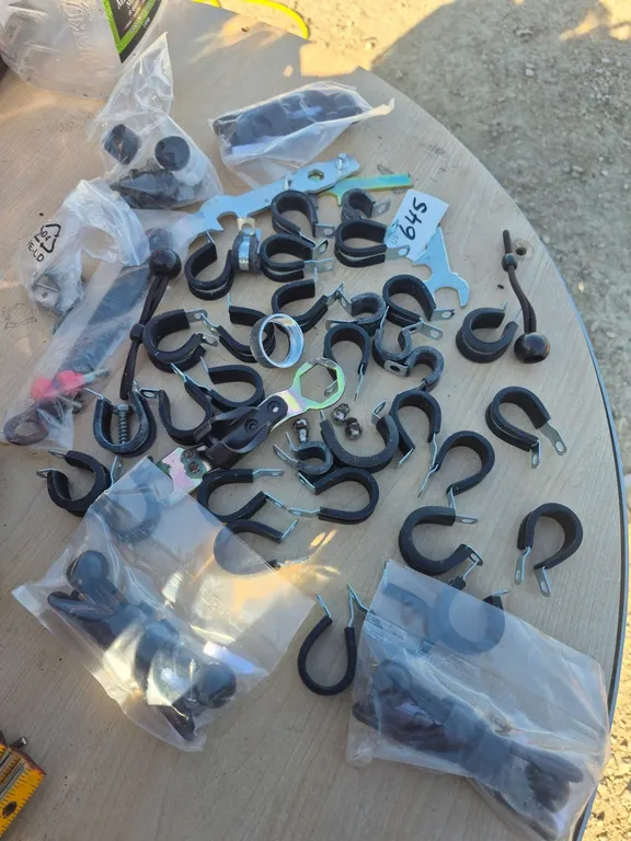 Rubber backed clamps.