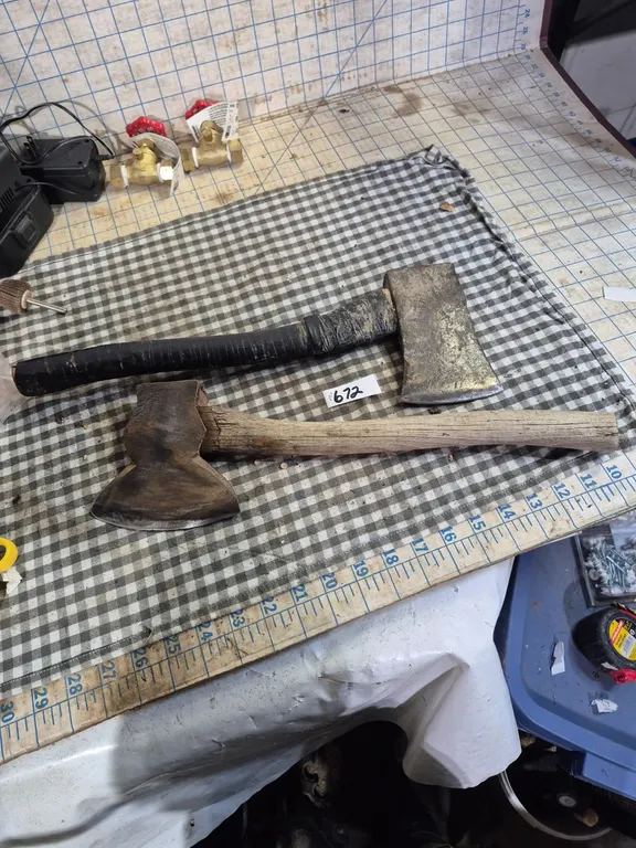 Adze axe and hatchet.