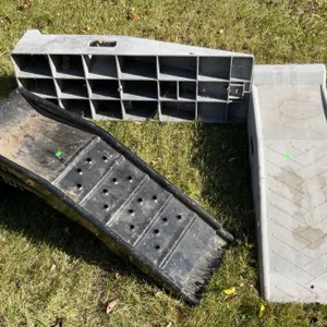 Two Sets of Plastic Vehicle Service Ramps, 12000 lbs GVW and 9000 lbs GVW Capacity