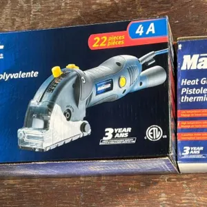 New in Box Mastercraft 22pc Multi-Cutter Saw Kit and Mastercraft 2-Temperature Heat Gun
