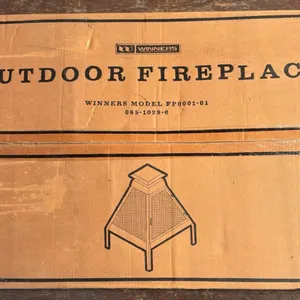 Backyard Campfire Ready - Winners Pagoda Outdoor Fireplace with Mesh Screens, New in Box
