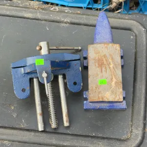 Mastercraft Cast Iron Anvil and Blue Metal Bench Vise, Lot of 2
