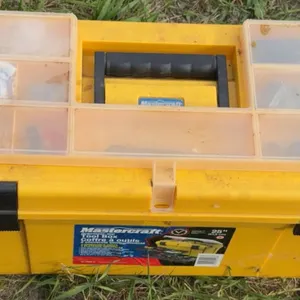 Mastercraft Yellow Tool Box With Hand Tools, Miscellaneous Hardware And Accessories