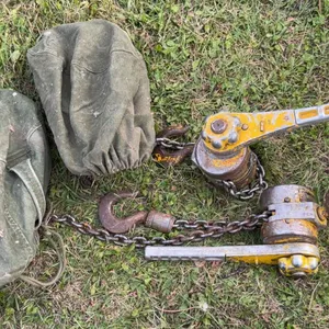 Manning, Maxwell & Moore M-1610A Chain Lever Hoist With Hooks And Canvas Bags
