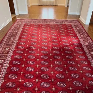 AMARA Eaton European Collection Wool Area Rug 98x128 Red Patterned