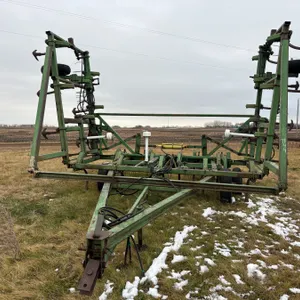 JD 1600, approx. 30 ft. Field cultivator c/w 4 bar tine harrows