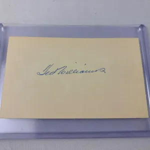 Ted Wiliams Autographed Index Card