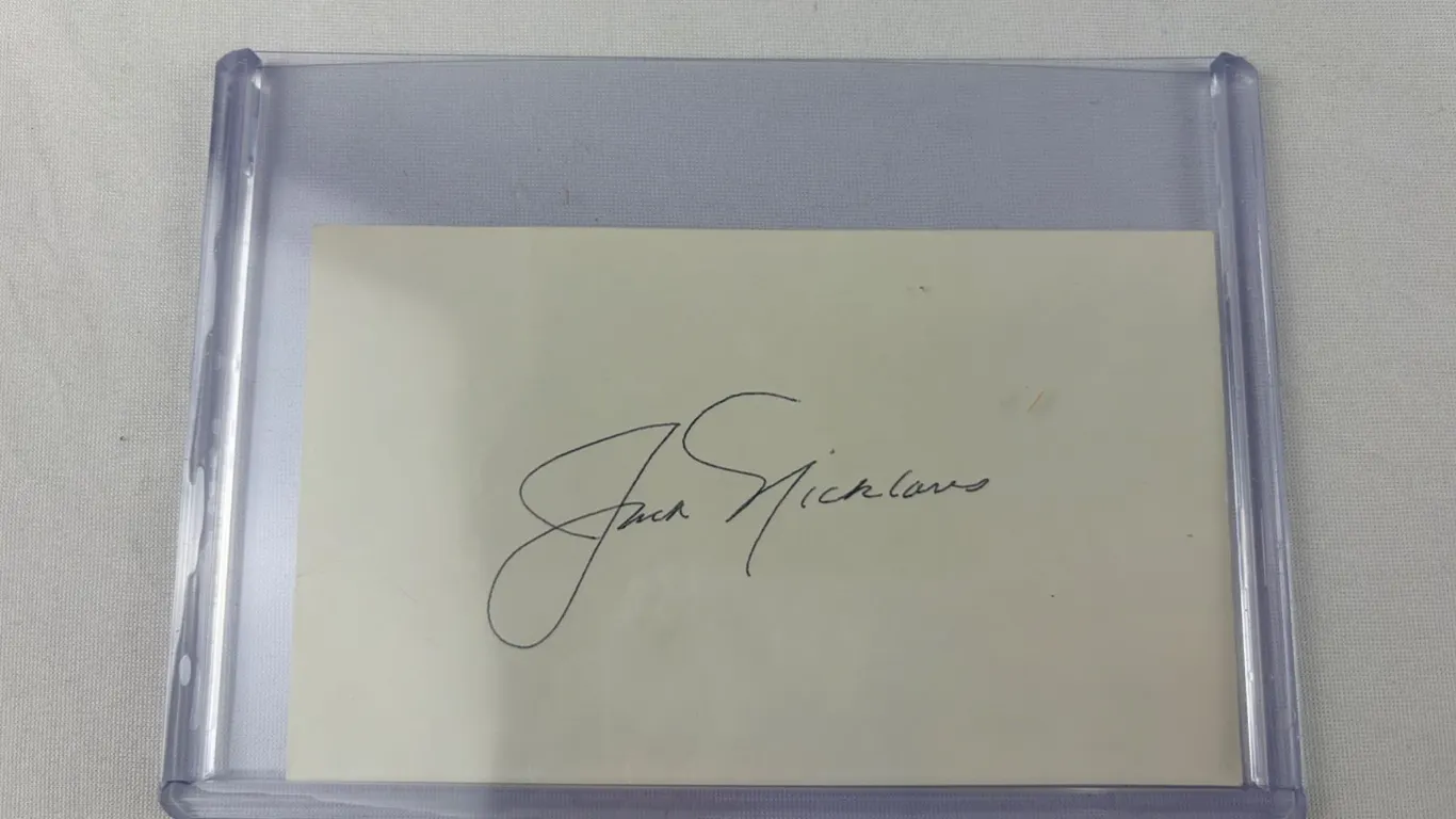 Jack Nicklaus Autographed Index Card