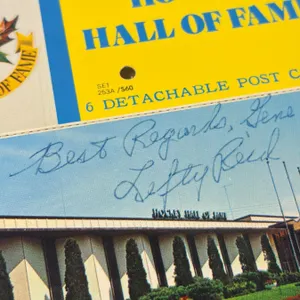Hockey Hall of Fame Post Cards Signed by Lefty Reid