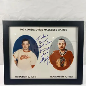 Autographed Glenn Hall Plaque